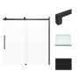 Transolid 60" High x 60" Wide Bypass Frameless Shower Door with Clear Glass Matte Black