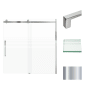 Transolid 60" High x 60" Wide Bypass Frameless Shower Door with Clear Glass Polished Chrome