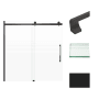 Transolid 60" High x 60" Wide Bypass Frameless Shower Door with Clear Glass Matte Black