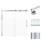 Transolid 60" High x 60" Wide Bypass Frameless Shower Door with Clear Glass Polished Chrome