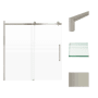 Transolid 60" High x 60" Wide Bypass Frameless Shower Door with Clear Glass Brushed Stainless