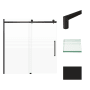 Transolid 60" High x 60" Wide Bypass Frameless Shower Door with Clear Glass Matte Black