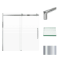 Transolid 60" High x 60" Wide Bypass Frameless Shower Door with Clear Glass Polished Chrome