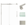 Transolid 76" High x 60" Wide Bypass Frameless Shower Door with Clear Glass Brushed Stainless