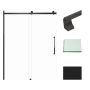 Transolid 76" High x 60" Wide Bypass Frameless Shower Door with Clear Glass Matte Black