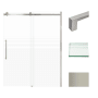 Transolid 76" High x 60" Wide Bypass Frameless Shower Door with Clear Glass Brushed Stainless