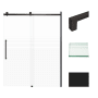 Transolid 76" High x 60" Wide Bypass Frameless Shower Door with Clear Glass Matte Black