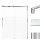 Transolid 76" High x 60" Wide Bypass Frameless Shower Door with Clear Glass Polished Chrome