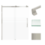 Transolid 76" High x 60" Wide Bypass Frameless Shower Door with Clear Glass Brushed Stainless