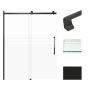 Transolid 76" High x 60" Wide Bypass Frameless Shower Door with Clear Glass Matte Black