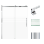 Transolid 76" High x 60" Wide Bypass Frameless Shower Door with Clear Glass Polished Chrome