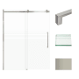Transolid 76" High x 60" Wide Bypass Frameless Shower Door with Clear Glass Brushed Stainless