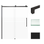 Transolid 76" High x 60" Wide Bypass Frameless Shower Door with Clear Glass Matte Black