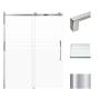 Transolid 76" High x 60" Wide Bypass Frameless Shower Door with Clear Glass Polished Chrome