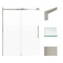 Transolid 76" High x 60" Wide Bypass Frameless Shower Door with Clear Glass Brushed Stainless