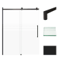 Transolid 76" High x 60" Wide Bypass Frameless Shower Door with Clear Glass Matte Black