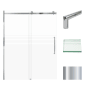 Transolid 76" High x 60" Wide Bypass Frameless Shower Door with Clear Glass Polished Chrome