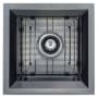 Transolid Studio 15" Undermount Single Basin Stainless Steel Kitchen Sink with Basin Rack and Basket Strainer PVD Gun Metal
