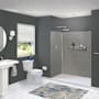 Transolid Prodigy 72" High x 60" Wide x 36" Deep Three Panel Alcove Shower Wall Kit with Aluminum Corner Trim Dark Grey Vertical Tile