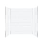 Transolid Prodigy 72" H x 60" W x 36" D Three Panel Shower Wall Kit with Aluminum Corner Trim White Horizontal Tile