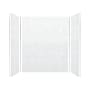 Transolid Prodigy 72" H x 60" W x 36" D Three Panel Shower Wall Kit with Aluminum Corner Trim Glossy White 3D Hexagon