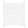Transolid Prodigy 96" H x 60" W x 36" D Three Panel Shower Wall Kit with 24" Extension Panels, Aluminum Seam and Corner Trim White Horizontal Tile