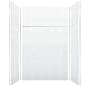Transolid Prodigy 96" H x 60" W x 36" D Three Panel Shower Wall Kit with 24" Extension Panels, Aluminum Seam and Corner Trim Glossy White 3D Hexagon
