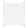 Transolid Prodigy 96" H x 60" W x 36" D Three Panel Shower Wall Kit with 12" Extension Panels, Aluminum Seam and Corner Trim White Horizontal Tile