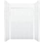 Transolid Prodigy 96" H x 60" W x 36" D Three Panel Shower Wall Kit with 12" Extension Panels, Aluminum Seam and Corner Trim Glossy White 3D Hexagon