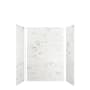 Transolid SaraMar 48" W x 36" D x 72" H Three Panel Shower Wall Kit White Venito Velvet