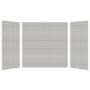 Transolid SaraMar 60" W x 36" D x 60" H Three Panel Shower Wall Kit Grey Beach Subway Tile