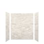 Transolid SaraMar 60" W x 36" D x 72" H Three Panel Shower Wall Kit Biscotti Marble Velvet