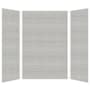 Transolid SaraMar 60" W x 36" D x 96" H Three Panel Shower Wall Kit Grey Beach Subway Tile