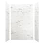 Transolid SaraMar 60" W x 36" D x 96" H Three Panel Shower Wall Kit White Venito Velvet
