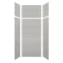 Transolid SaraMar 36" W x 36" D x 96" H Six Panel Shower Wall Kit Grey Beach Subway Tile