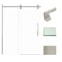 Transolid Teegan 80" High x 59" Wide Bypass Frameless Shower Door with Clear Glass Brushed Stainless
