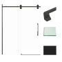 Transolid Teegan 80" High x 59" Wide Bypass Frameless Shower Door with Clear Glass Matte Black