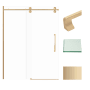 Transolid 80" High x 59" Wide Bypass Frameless Shower Door with Clear Glass Champagne Bronze