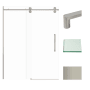 Transolid 80" High x 59" Wide Bypass Frameless Shower Door with Clear Glass Brushed Stainless