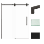 Transolid 80" High x 59" Wide Bypass Frameless Shower Door with Clear Glass Matte Black