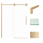 Transolid 80" High x 59" Wide Bypass Frameless Shower Door with Clear Glass Champagne Bronze