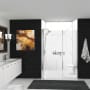 Transolid Titan 96" High x 60" Wide x 32" Deep Pivot Frameless Shower Enclosure Kit with Tempered Glass White Caruso / Polished Chrome