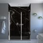 Transolid Titan 96" High x 60" Wide x 32" Deep Pivot Frameless Shower Enclosure Kit with Tempered Glass Black Caruso / Polished Chrome