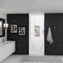 Transolid Titan 96" High x 36" Wide x 36" Deep High Gloss Shower Wall Kit with Aluminum Corner and Edge Trim White Caruso