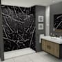 Transolid Titan 96" High x 60" Wide x 36" Deep High Gloss Shower Wall Kit with Aluminum Corner and Edge Trim Black Caruso