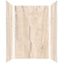 Transolid Titan 96" High x 60" Wide x 36" Deep High Gloss Shower Wall Kit with Aluminum Corner and Edge Trim Savanna Creme