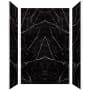 Transolid Titan 96" High x 60" Wide x 36" Deep High Gloss Bookmatch Shower Wall Kit with Aluminum Corner and Edge Trim Black Caruso