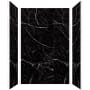 Transolid Titan 96" High x 60" Wide x 48" Deep Matte Honed Shower Wall Kit with Aluminum Corner and Edge Trim Black Caruso