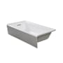 Transolid Unity 60" x 30" Three Wall Alcove Acrylic Soaking Tub with Left Drain, Drain Assembly, and Overflow White
