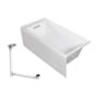 Transolid Unity 60" x 30" Three Wall Alcove Acrylic Soaking Tub with Left Drain, Drain Assembly, and Overflow White / Brushed Nickel